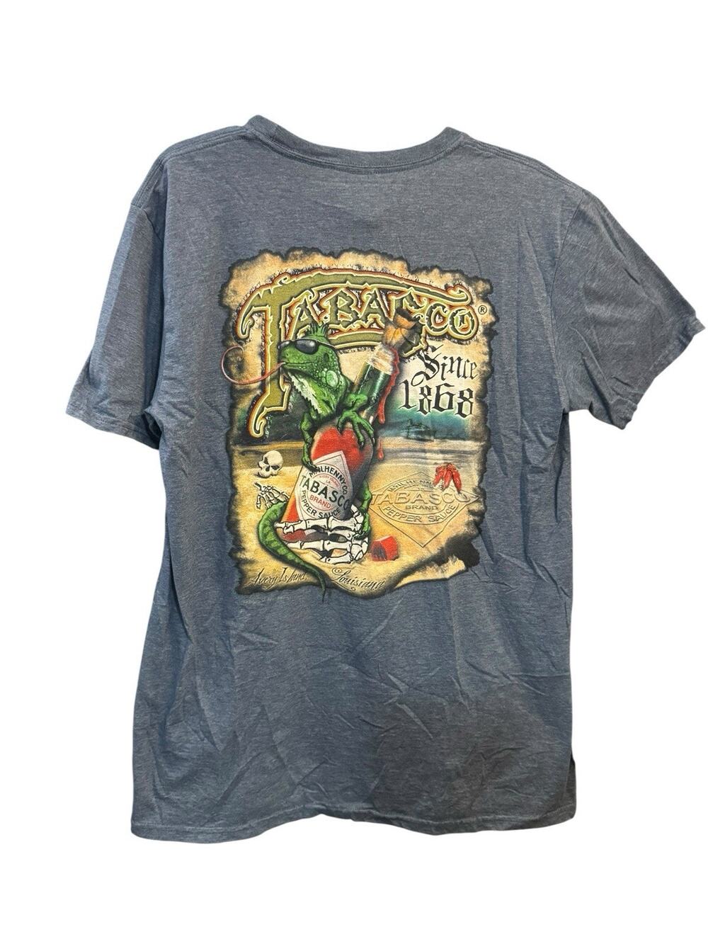Vintage 2000’s Y2K Tabasco Sauce Avery Island Logo Iguana Graphic T Shirt Medium